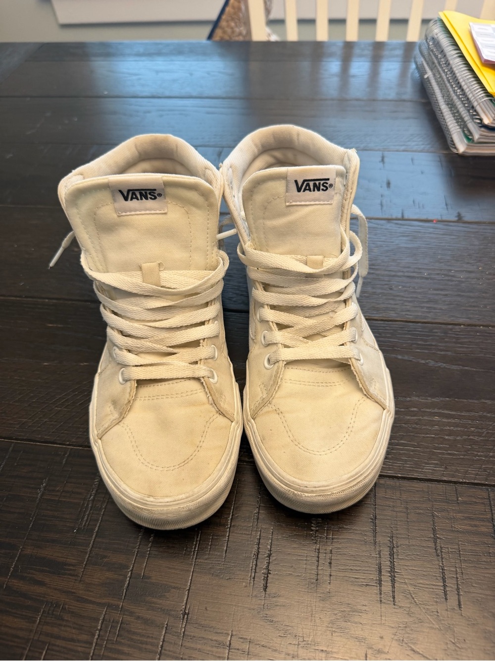 Vans Women's High-Top Canvas Sneakers in Off-White